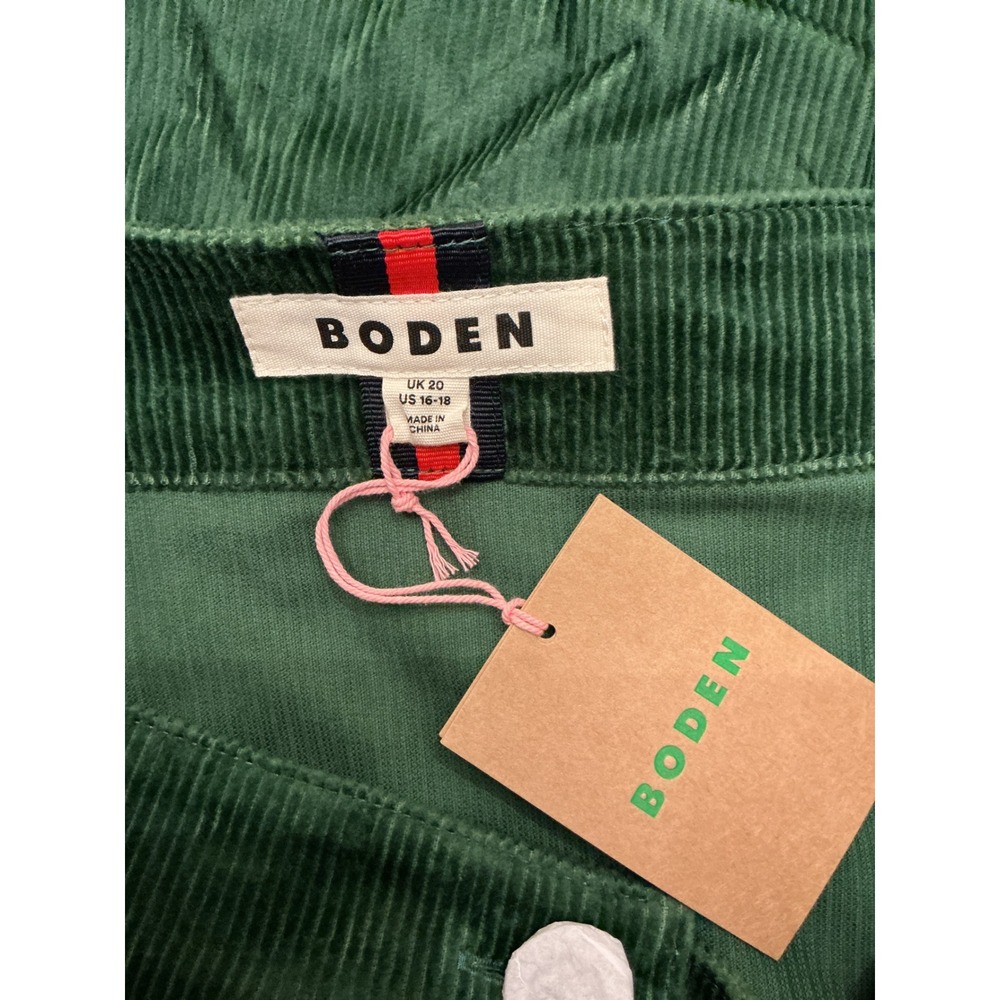 Boden Green A-Line Button-Front Corduroy Skirt - Picture 6 of 7